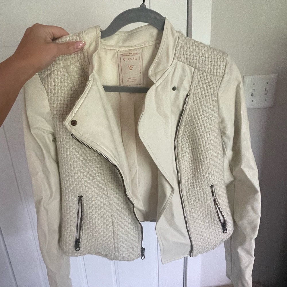 GUESS leather/wool coat